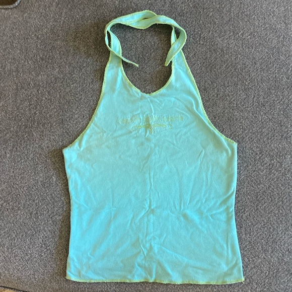 Calvin Klein Jeans Green Tie Front Backless Tank Top - Picture 1 of 5